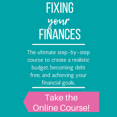 Fixing Your Finances online course for creating a budget, becoming debt free, and building a savings fund