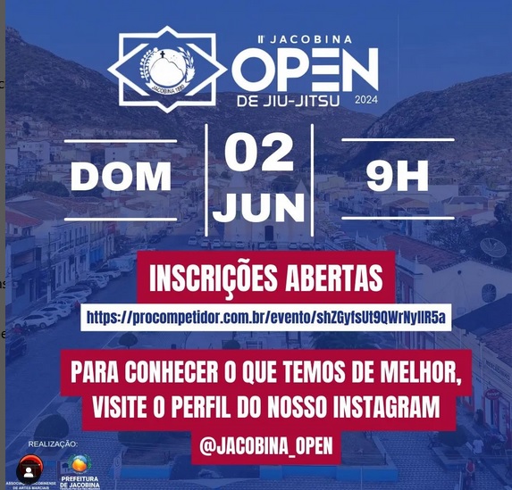 Jacobina vai sedia II Open de Jiu Jitsu 2024, com a participação de varias academias da Bahia 