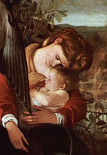 Caravaggio, "Descanso en la huida a Egipto" (detalle)