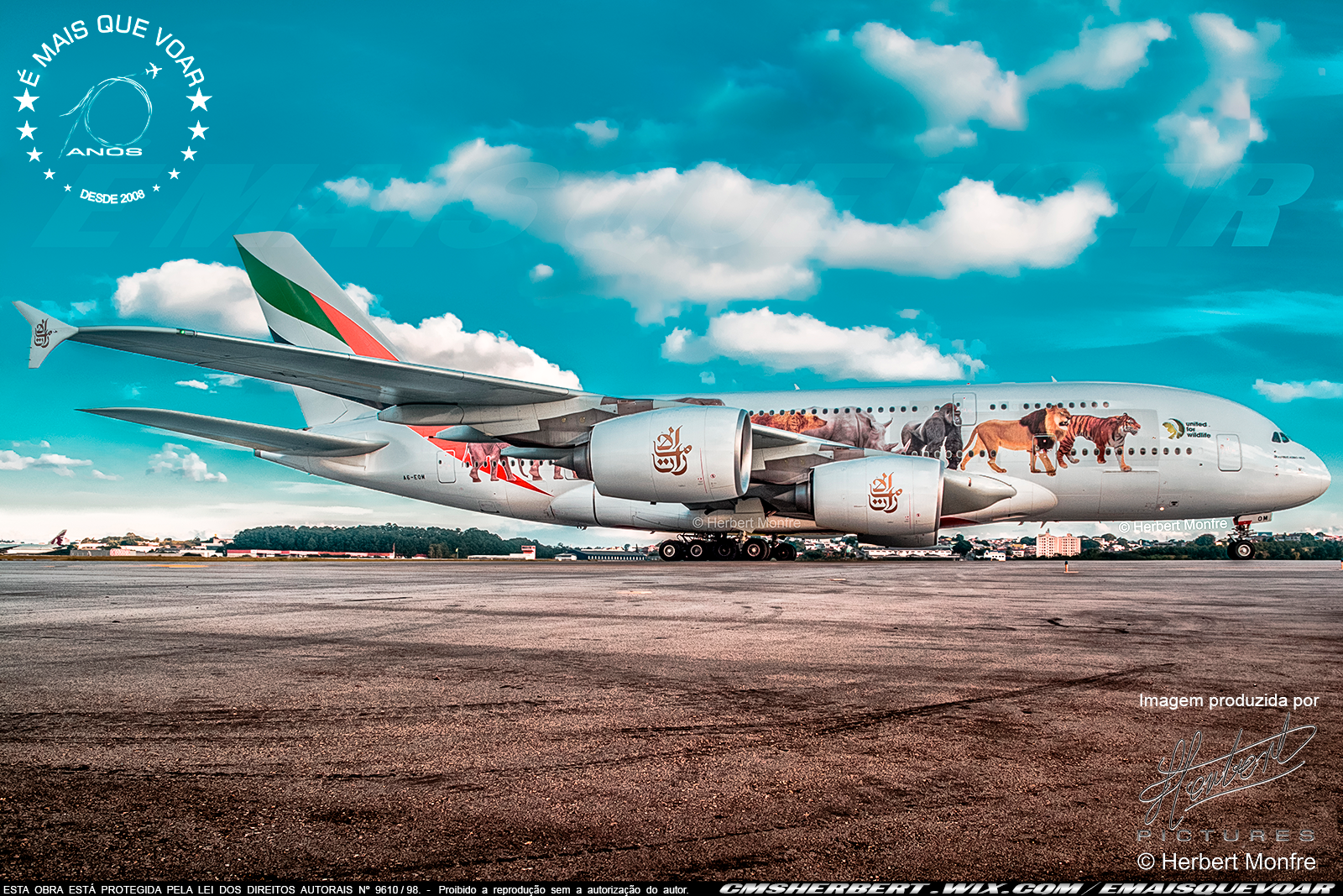 O A380 estará de volta ao Brasil! Saiba aqui a data de retomada |  | Foto © Herbert Monfre - Fotógrafo de avião - Eventos - Publicidade - Ensaios - Contrate o fotógrafo pelo e-mail cmsherbert@hotmail.com | Imagem produzida por Herbert Pictures - É MAIS QUE VOAR