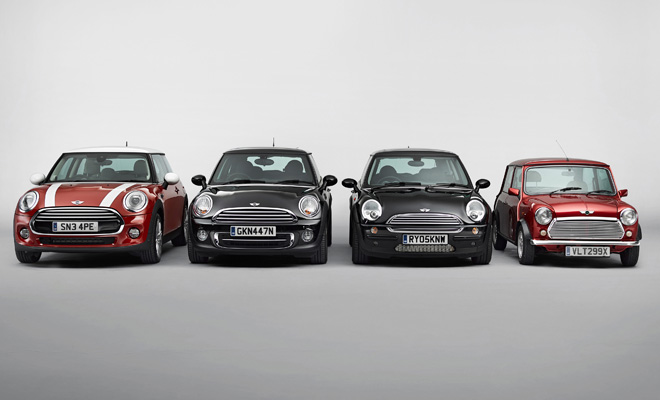 2014 Mini and its three precedessors