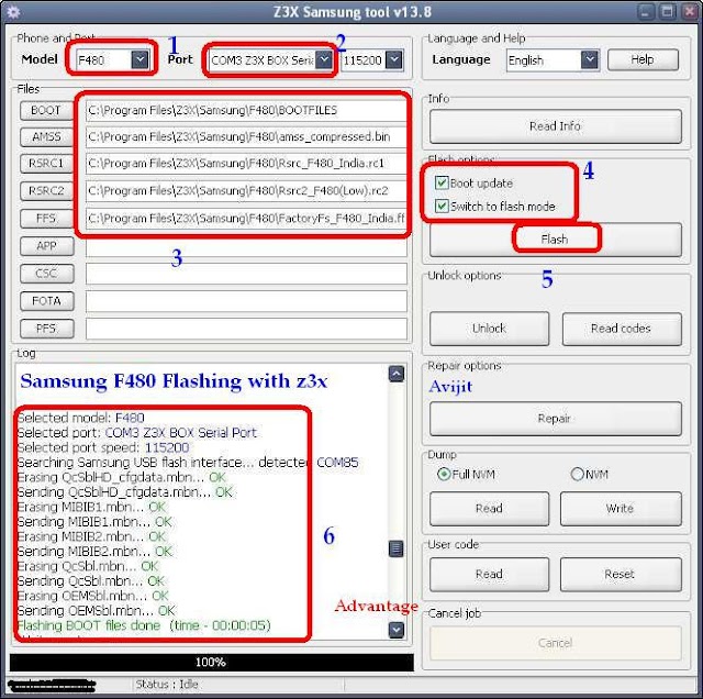 How To Flash Samsung F480 in z3x