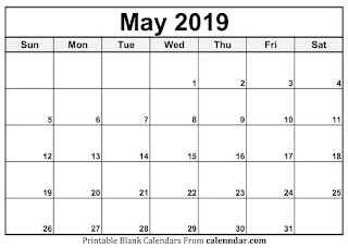 Free Printable Calendar May 2019