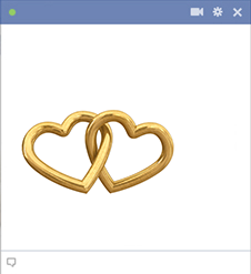 Chained golden heart rings for Facebook
