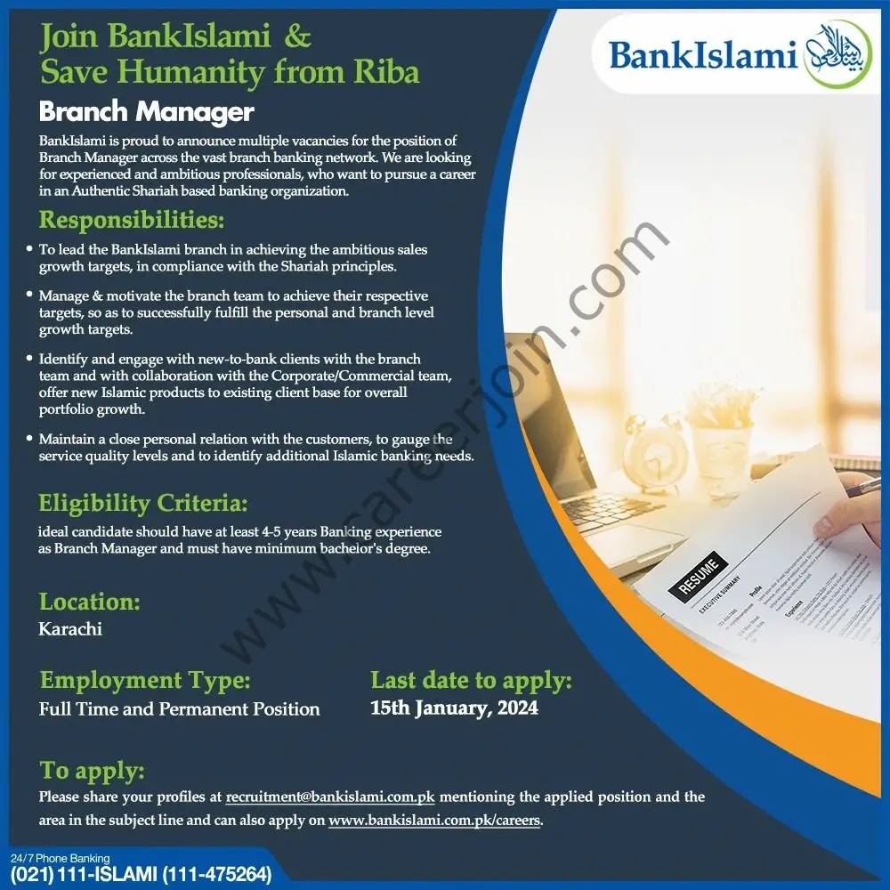 Jobs in Bank Islami Pakistan Pvt Ltd