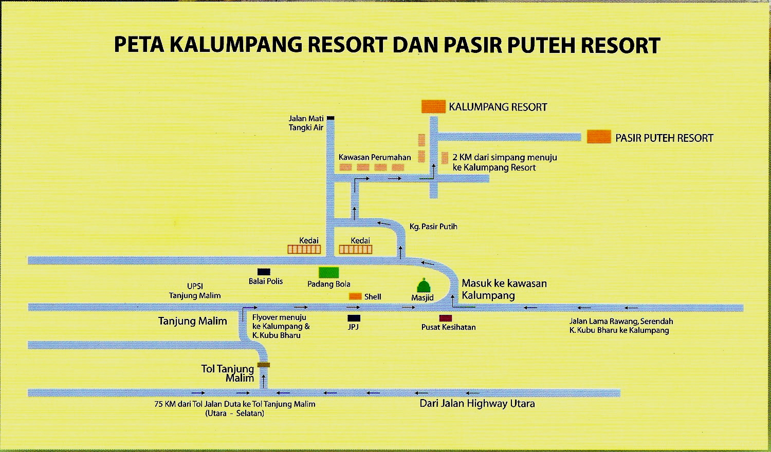 PASTI KAWASAN TANJUNG MALIM: Peta ke Pasir Puteh Resort 