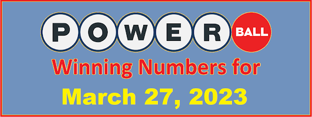 PowerBall Winning Numbers for Monday, March 27, 2023