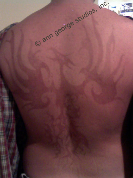 Here is a photo of the Phoenix Tattoo 48 hours later As you can see 