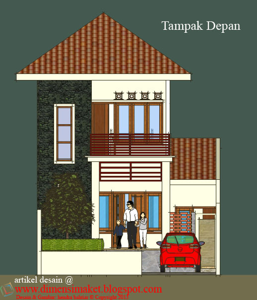 Desain Rumah 004 Desain Gambar Rumah Tinggal 2 lantai  di 