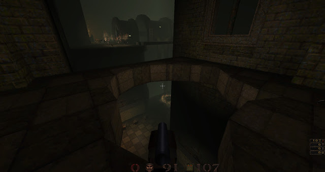 Quake - Arcane Dimensions - the ground just collapsed suddenly under the player's feet!