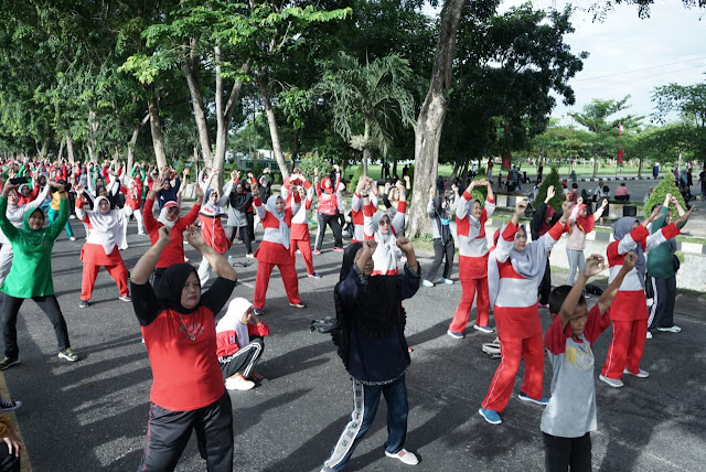 Sambut HUT RI ke 77, Pemkab Asahan Gelar Senam Massal