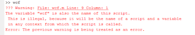 error when name of variable is same as the script
