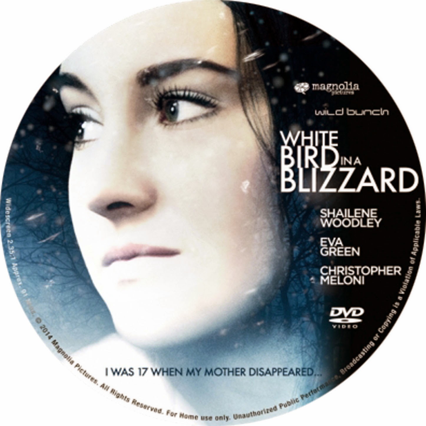 White Bird in a Blizzard (2014) - CD Label Cover Movie