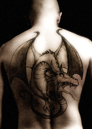Back Piece Dragon Tattoo Design