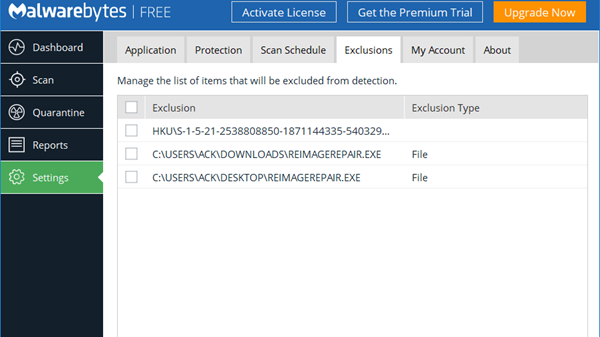 Malwarebytes Engellediği Programları veya Web Sitelerini İzin Verme 
