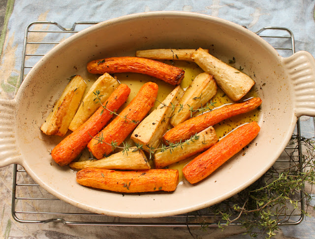 Food Lust People Love: Duck-fat Roasted Carrots and Parsnips are simple yet flavorful. The duck fat adds richness and roasting brings out the natural sweetness of the vegetables.