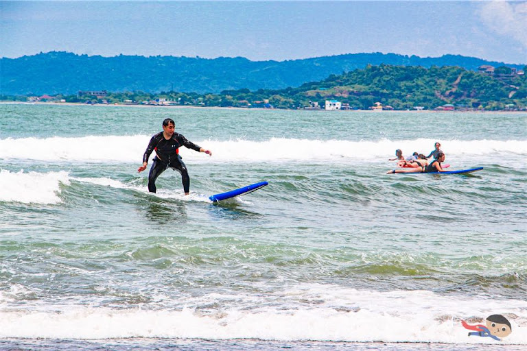 Surfing in Urbiztondo Beach, La Union