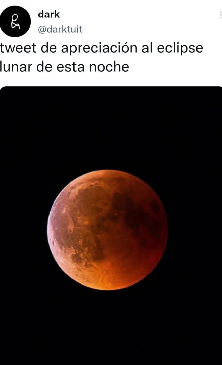 Eclipse total: la luna se tiñó de rojo y los usuarios compartieron increíbles fotos en las redes sociales