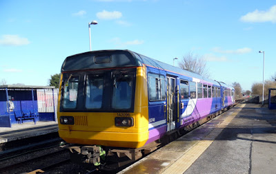 The 11.48am Saturday train preparing to leave Brigg railway station for  Kirton Lindsey, Gainsborough, Retford and Sheffield - see Nigel Fisher's Brigg Blog