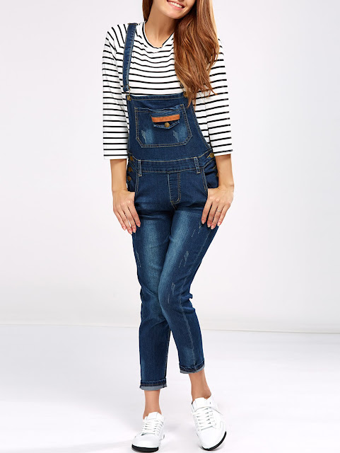 Denim Pencil Overalls