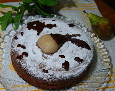 TARTA DE CHOCOLATE CON PERAS