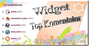 Widget Top Komentator Dengan Avatar
