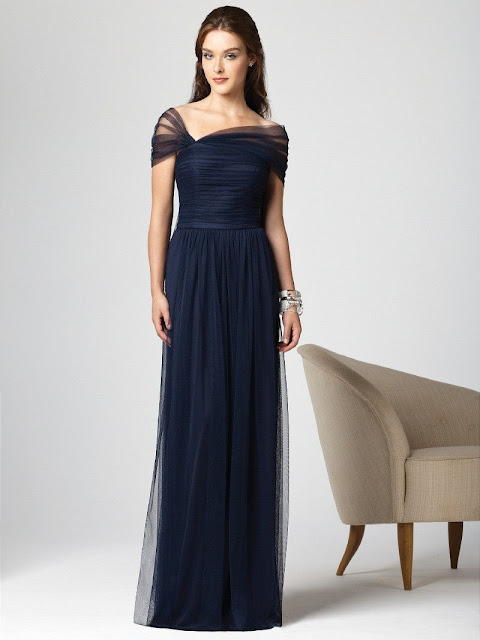 glamorous-tulle-navy-blue-floor-length-bridesmaid-dress-with-asymmetric-cap-sleeves
