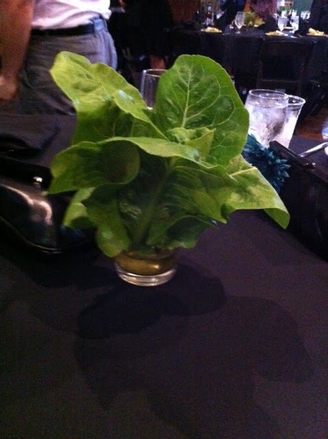 The wedding was very nice The centerpieces at the reception were lettuce 