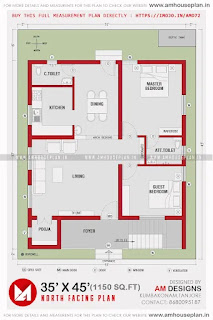 35 x 45 Middle class House Plan with PDF