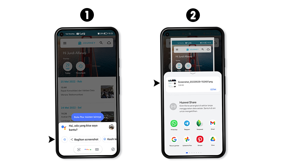 Screenshot lalu bagikan untuk menyimpan