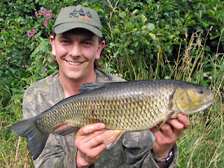 A 4lb 10oz Chub stalked amongst a caster & hemp feeding frenzy on a crystal-clear river Derwent