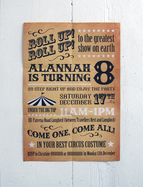 circus themed wedding invitations