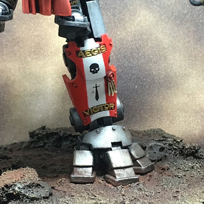 Grand Master in DreadKnight Armor left knee close-up