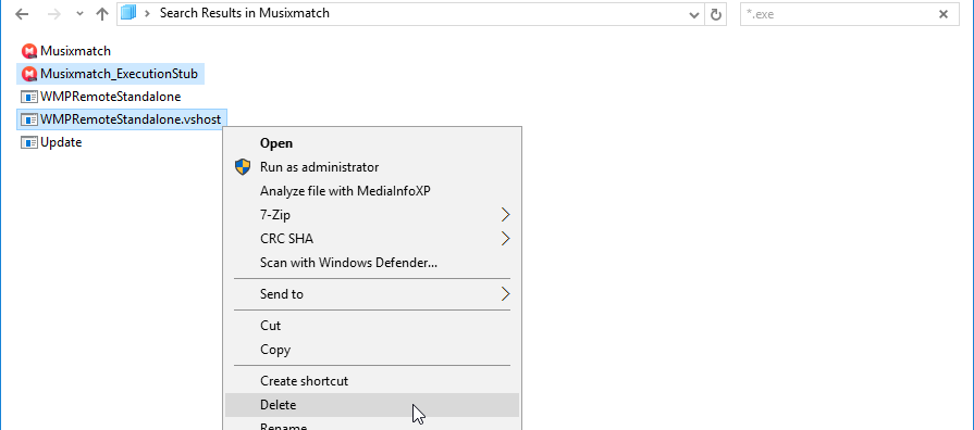 Delete files...