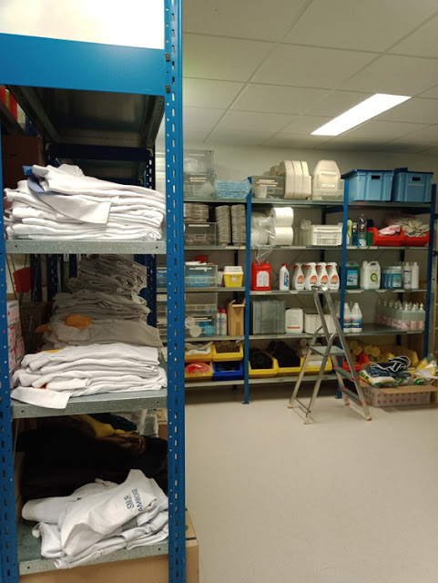 Accident and emergency service PPE storeroom, Amboise Hospital, Indre et Loire, France. Photo by Loire Valley Time Travel.