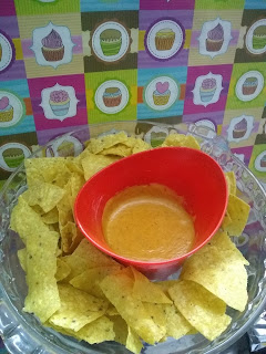 Nachos with cheese dip for Cinco de Mayo 2021 using ingredients bought at  Xalisco Sabor Azteca in Cordoba City, Argentina