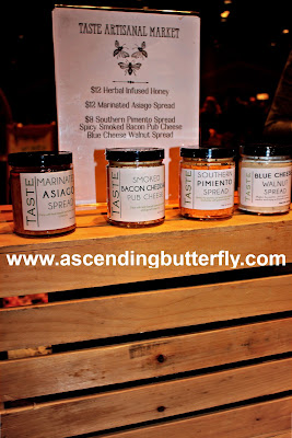 Taste Artisanal Market presented their Herbal Infused Honey, Marinated Asiago Spread, Southern Pimiento Spread, Spicy Smoked Bacon Pub Cheese and Blue Cheese Walnut Spread