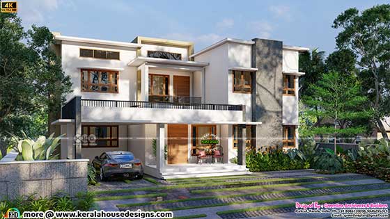 4 BHK modern house architecture rendering