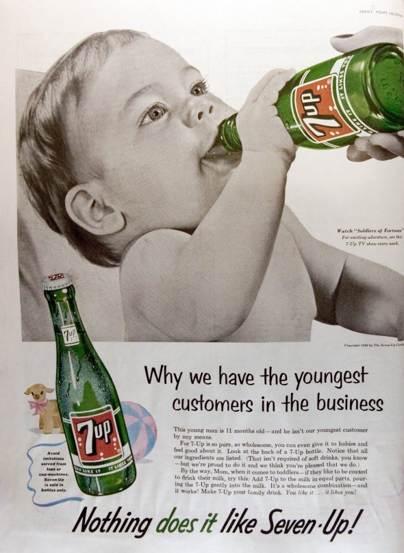 Propaganda do 7 UP - Refrigerante e Bebê