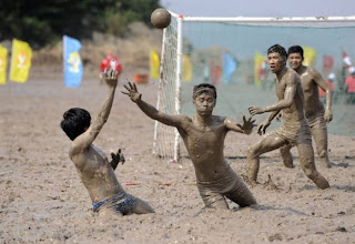 Football in mud
