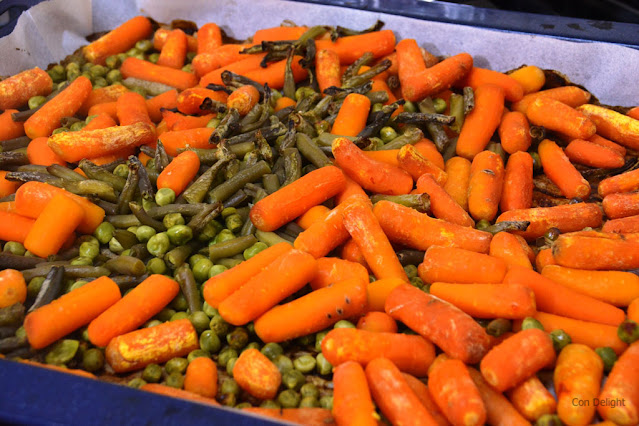 frozen vegetables in the oven