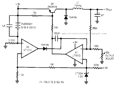 Simple Low Power Switching Regulator Circuit Diagram
