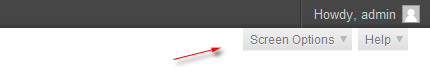 wordpress screen option