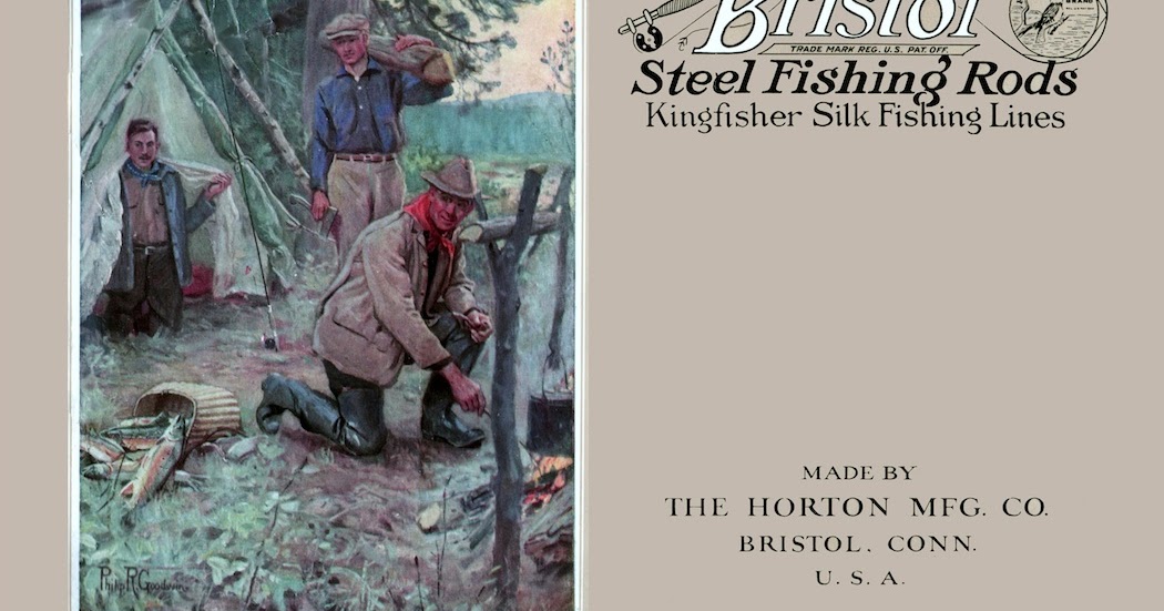 Antique 1900's Bristol Steel Fishing Rods - 1910 Art Ad