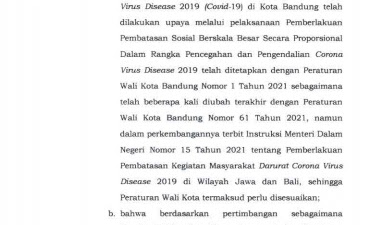 Perwal PPKM Darurat Terbit, Ini Sejumlah Aturan Yang Wajib Diketahui Masyarakat Bandung