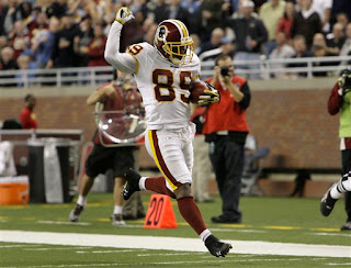 Santana Moss scored a return TD and a receiving TD against the Lions