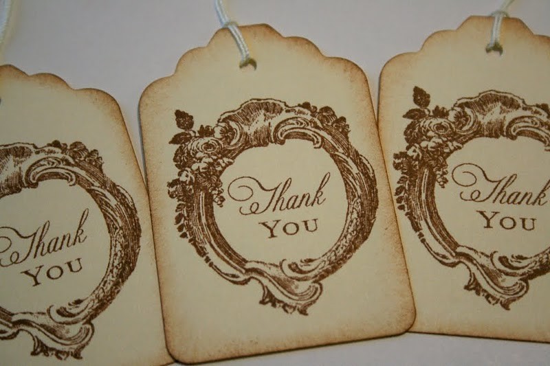 These handmade vintage style thank you gift tags are perfect for wedding 