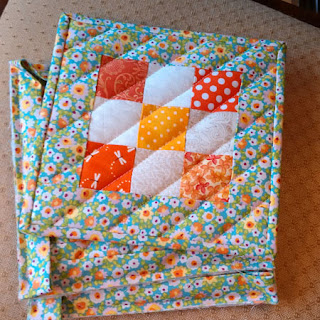 scrappy quilted potholders: QuiltBee