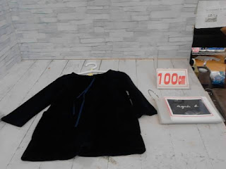 中古品　子供服　１００ｃｍ　agnès b　ブラック　長袖ワンピース　１９８０円