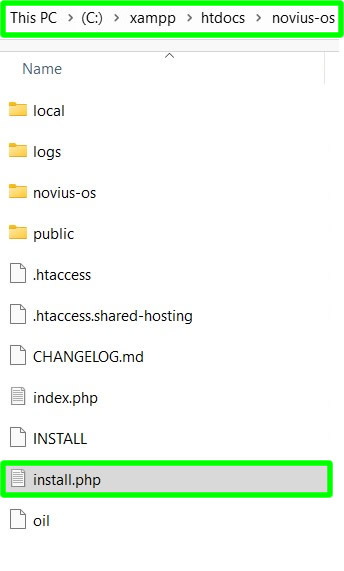 successfully remove install.php file in novius os directory